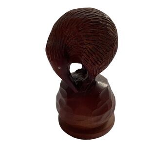 Vintage Kiwi Bird Figurine Matai Wood Statue Hand Carved.